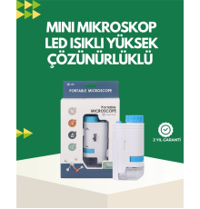 LED Aydınlatmalı 80–200 Kat Büyütmeli Cep Mikroskop