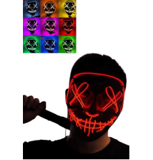 Led Işıklı Neon Maske Cadılar Bayramı Maskesi Korkunç Korku Maskesi