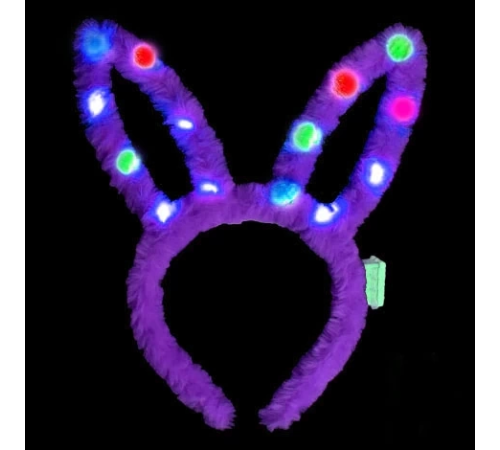 Led Işıklı Peluş Pofuduk Tavşan Kulak Tavşan Taç Lila 17x23 Cm Led Işıklı Peluş Pofuduk Tavşan Kulak Tavşan Taç Lila 17x23 Cm