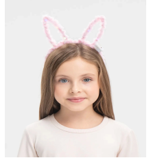 Led Işıklı Peluş Pofuduk Tavşan Kulak Tavşan Taç Pembe 17x23 Cm