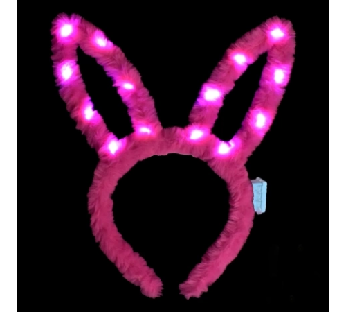Led Işıklı Peluş Pofuduk Tavşan Kulak Tavşan Taç Şeker Pembesi 17x23 Cm Led Işıklı Peluş Pofuduk Tavşan Kulak Tavşan Taç Şeker Pembesi 17x23 Cm