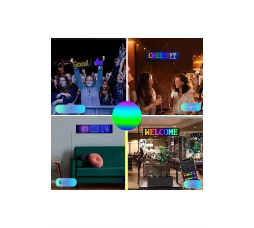 Led Matrix Bluetooth Bağlantılı Araç Camına Uygun Pixsel Görünümlü 16X96 Led Matrix Bluetooth Bağlantılı Araç Camına Uygun Pixsel Görünümlü 16X96