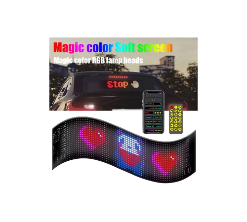 Led Panel Cama Yapışan Telefon Kontrollü Led Ekran Panel 16*64 Led Sayısı