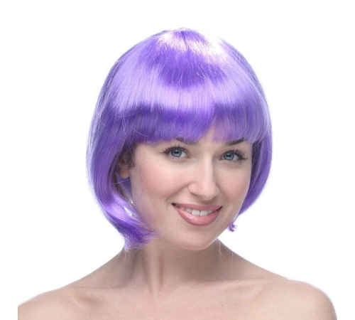Lila Renk Kısa Model Parti Peruğu - Lila Renk Küt Saç Lila Renk Kısa Model Parti Peruğu - Lila Renk Küt Saç