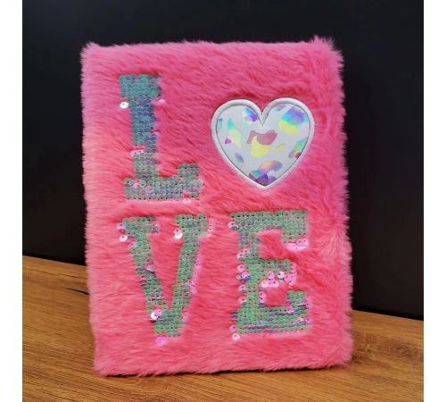 Love Tasarımlı Peluş Defter Love Tasarımlı Peluş Defter
