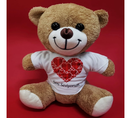Love Tişörtlü Peluş Ayıcık Love Tişörtlü Peluş Ayıcık