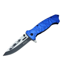 M30b Tırtıklı Kamp Çakı 21 Cm - Plastik Sap, Otomatik, Kemerlikli