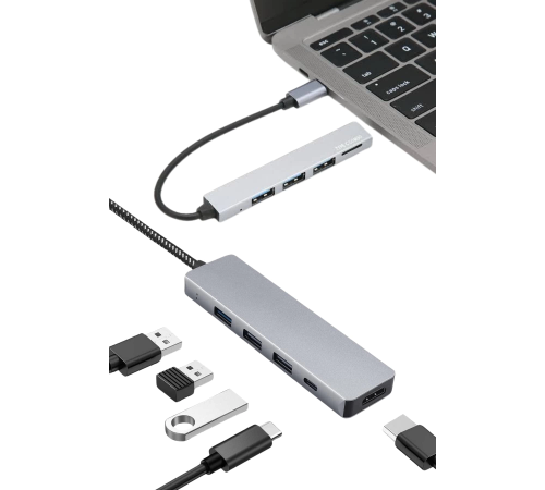 Macbook Pro/air Uyumlu USB Type-C 8 In 1 Hub Dönüştürücü Çevirici Çoklayıcı USB Hdmı Micro Sd 8 Girişli Macbook Pro/air Uyumlu USB Type-C 8 In 1 Hub Dönüştürücü Çevirici Çoklayıcı USB Hdmı Micro Sd 8 Girişli