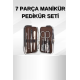 Manikür Pedikür Seti 7 Parça Tırnak Makası Kaş Makası Cımbız Çantalı