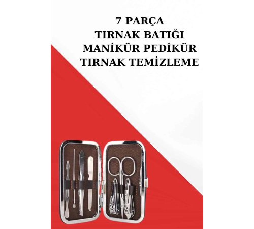 Manikür Pedikür Seti 7 Parça Tırnak Mantarı Tırnak Batığı Temizleme Taşınabilir