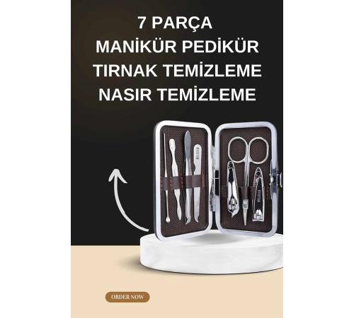 Manikür Pedikür Seti İkili Set El ve Ayak Bakımı Nasır Temizleme Protez Tırnak Çıkarma
