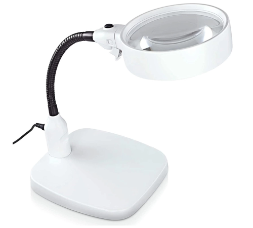 Masaüstü 10x Led Işıklı Büyüteç Okuma El Sanatları Onarım Büyüteç 7765