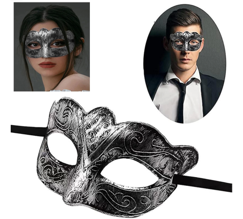 Maskeli Balo Antik Gri Gümüş Eskitilmiş Maske Balo Venedik Maskeli Balo Antik Gri Gümüş Eskitilmiş Maske Balo Venedik