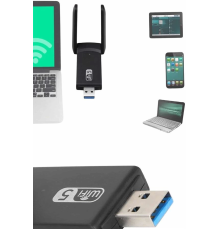 Mbps Wifi Alıcı Kablosuz Wifi Adaptörü Çift Band Çift Antenli