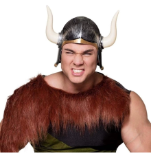Mega Boynuzlu Viking I Kaskı Eskitilmiş Desen Gümüş Renk