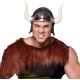Mega Boynuzlu Viking I Kaskı Eskitilmiş Desen Gümüş Renk