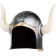 Mega Boynuzlu Viking I Kaskı Eskitilmiş Desen Gümüş Renk