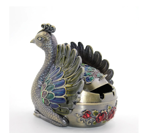 Metal Tavuskuşu Figürü Küllük Alk1663