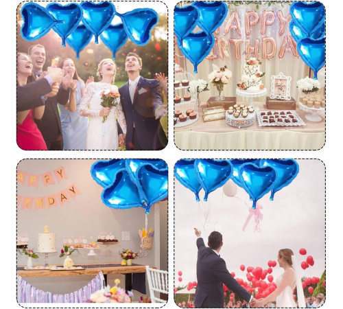 Metalize Parlak Mavi Kalp Şekilli Uçan Balon Folyo 18 İnç 45 Cm 25 Adet Metalize Parlak Mavi Kalp Şekilli Uçan Balon Folyo 18 İnç 45 Cm 25 Adet