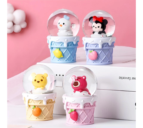 Mickey Mouse Işıklı Kar Küresi 9 Cm Alk3111