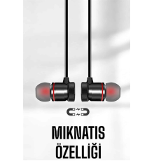 Mikrofonlu Kablosuz Sport Kulak İçi Mıknatıslı Kulaklık