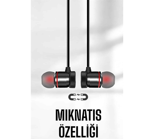 Mikrofonlu Kablosuz Sport Kulak İçi Mıknatıslı Kulaklık