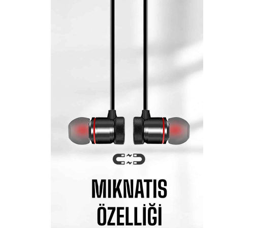 Mikrofonlu Kablosuz Sport Kulak İçi Mıknatıslı Kulaklık Mikrofonlu Kablosuz Sport Kulak İçi Mıknatıslı Kulaklık