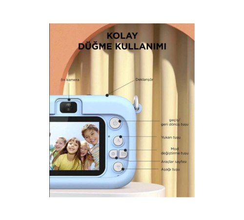 Mini 1080p Hd Çocuk Kamera Dijital Fotoğraf Makinesi 2.0 Inç Ekran 5 Adet Oyun Mavi Mini 1080p Hd Çocuk Kamera Dijital Fotoğraf Makinesi 2.0 Inç Ekran 5 Adet Oyun Mavi