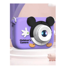 Mini 1080p Hd Çocuk Kamera Dijital Fotoğraf Makinesi 2.0 Inç Ekran 5 Adet Oyun Mor