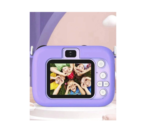Mini 1080p Hd Çocuk Kamera Dijital Fotoğraf Makinesi 2.0 Inç Ekran 5 Adet Oyun Mor