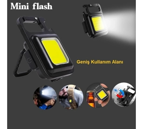 Mini 30 Ledli Mıknatıslı Anahtarlık Flash Kamp Lambası Askılı Kapak Açacaklı Şarjlı Fener Mini 30 Ledli Mıknatıslı Anahtarlık Flash Kamp Lambası Askılı Kapak Açacaklı Şarjlı Fener