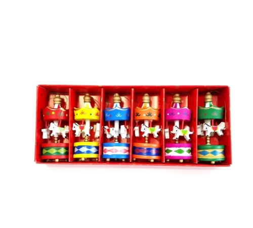 Mini Ahşap 6'lı Atli Karinca