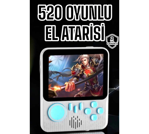 Mini Atari El Atarisi 3.5 inç Ekran Çift Konsol 666 Adet Retro Oyun Gameboy El Atarisi