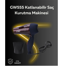 Mini Boy 1500W Saç Kurutma Makinesi | Katlanabilir Sap, Yoğunlaştırıcı Başlık, Seyahat İçin İdeal