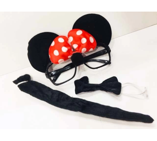 Minnie Mouse Gözlüğü Papyonu Kuyruğu Seti Minnie Mouse Gözlüğü Papyonu Kuyruğu Seti
