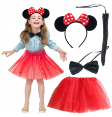 Minnie Mouse Kostüm Seti Etek Taç Kuyruk Papyon Gösteri Seti