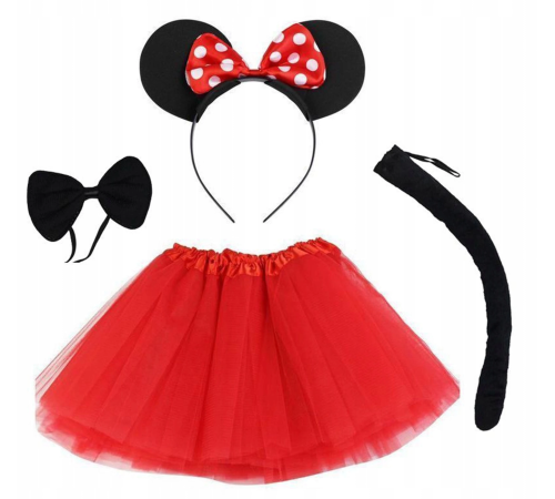 Minnie Mouse Kostüm Seti Etek Taç Kuyruk Papyon Gösteri Seti