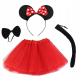 Minnie Mouse Kostüm Seti Etek Taç Kuyruk Papyon Gösteri Seti