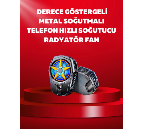 Mobil Cihaz Soğutma Radyatörü – Metal+ABS, Type-C Kablolu