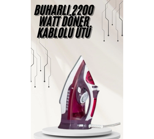 Modern Tasarım 2200W Dayanıklı Buharlı Seramik Kaplama Ütü