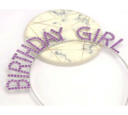 Mor Renk Kristal Taşlı Parlak Birthday Girl Yazılı Taç 16x17 Cm Mor Renk Kristal Taşlı Parlak Birthday Girl Yazılı Taç 16x17 Cm