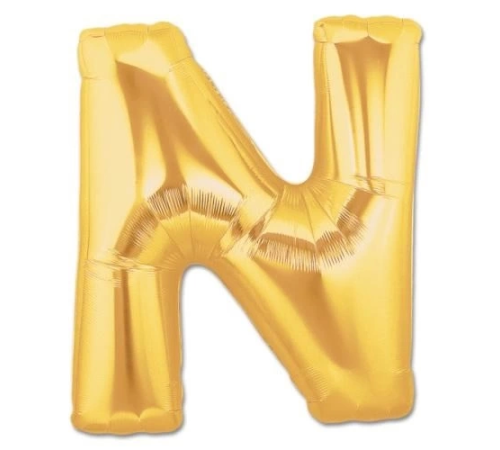 N Harf Folyo Balon Altın Renk 40 İnç N Harf Folyo Balon Altın Renk 40 İnç