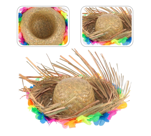 Naturel Renk Püsküllü Örme Hasır Hawaii Luau Aloha Şapka 13x36 Cm Naturel Renk Püsküllü Örme Hasır Hawaii Luau Aloha Şapka 13x36 Cm