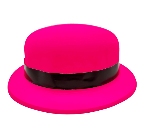 Neon Partisi Pembe Renk Melon Plastik Parti Şapkası Neon Partisi Pembe Renk Melon Plastik Parti Şapkası