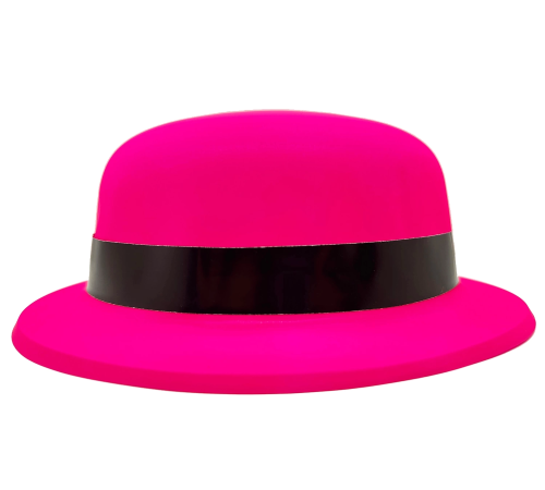 Neon Partisi Pembe Renk Melon Plastik Parti Şapkası Neon Partisi Pembe Renk Melon Plastik Parti Şapkası
