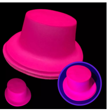 Neon Partisi Pembe Renk Plastik Fötr Şapka