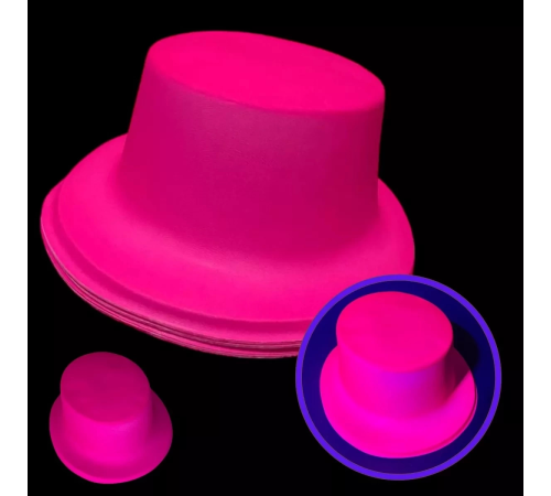 Neon Partisi Pembe Renk Plastik Fötr Şapka Neon Partisi Pembe Renk Plastik Fötr Şapka