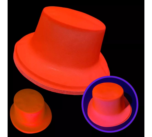 Neon Partisi Turuncu Renk Plastik Fötr Şapka Neon Partisi Turuncu Renk Plastik Fötr Şapka