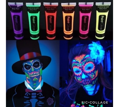 Neonlu Glow Parti Yüz Boyası 6 Renk 6 Adet Neonlu Glow Parti Yüz Boyası 6 Renk 6 Adet