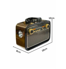 Nostaljik Radyo Bluetooth Bağlantılı Müzik Kutusu Ahşap